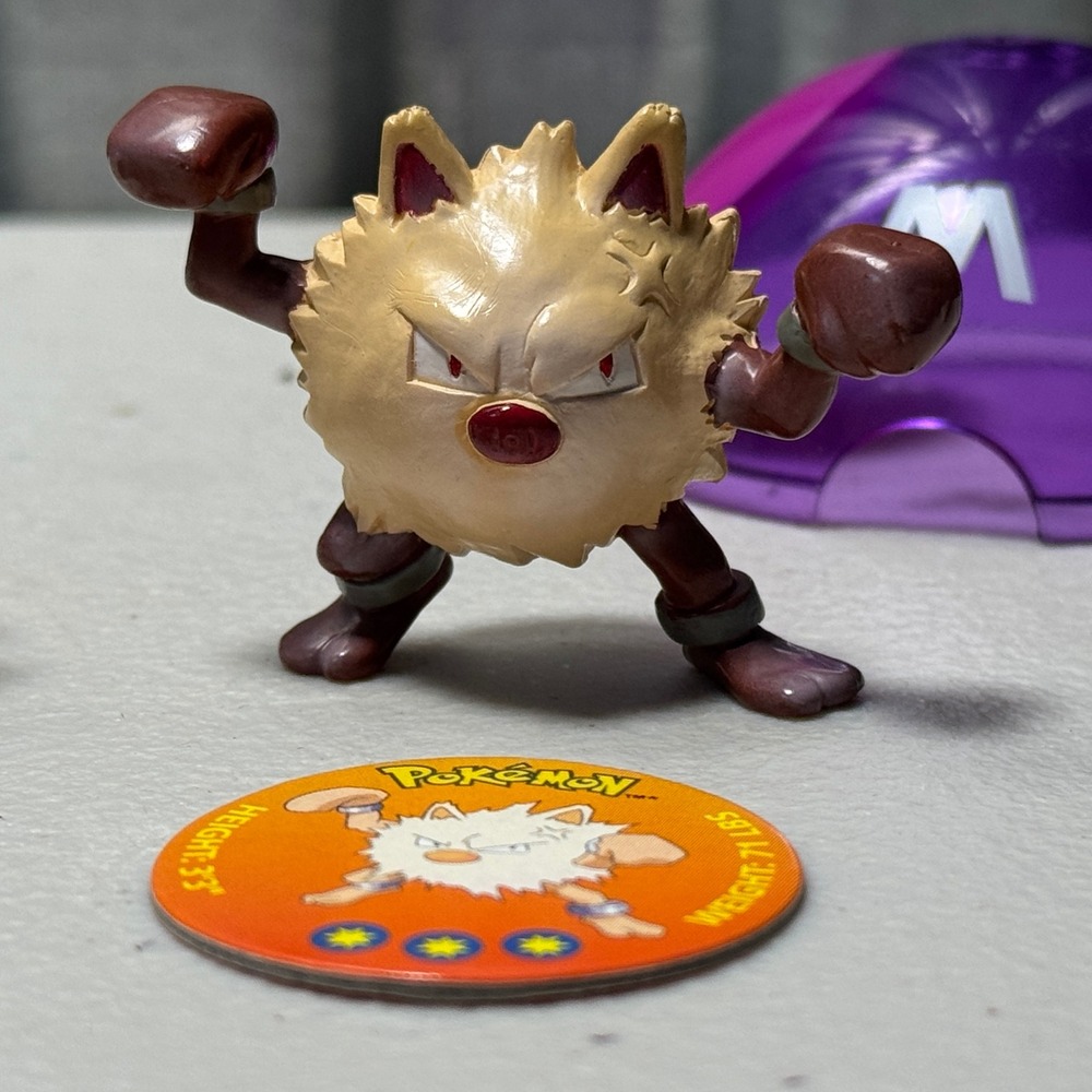 1997 POKEMON Tomy Monster Collection Mankey #56 Primeape #57 Poke Ball Discs NM - Picture 3 of 6
